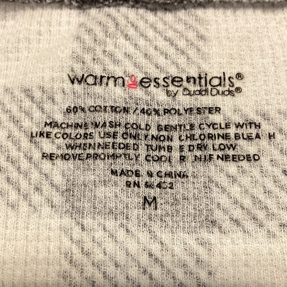 Warm Essentials by Cuddl Duds gray & white Buffalo check thermal set M/L - Picture 3 of 15
